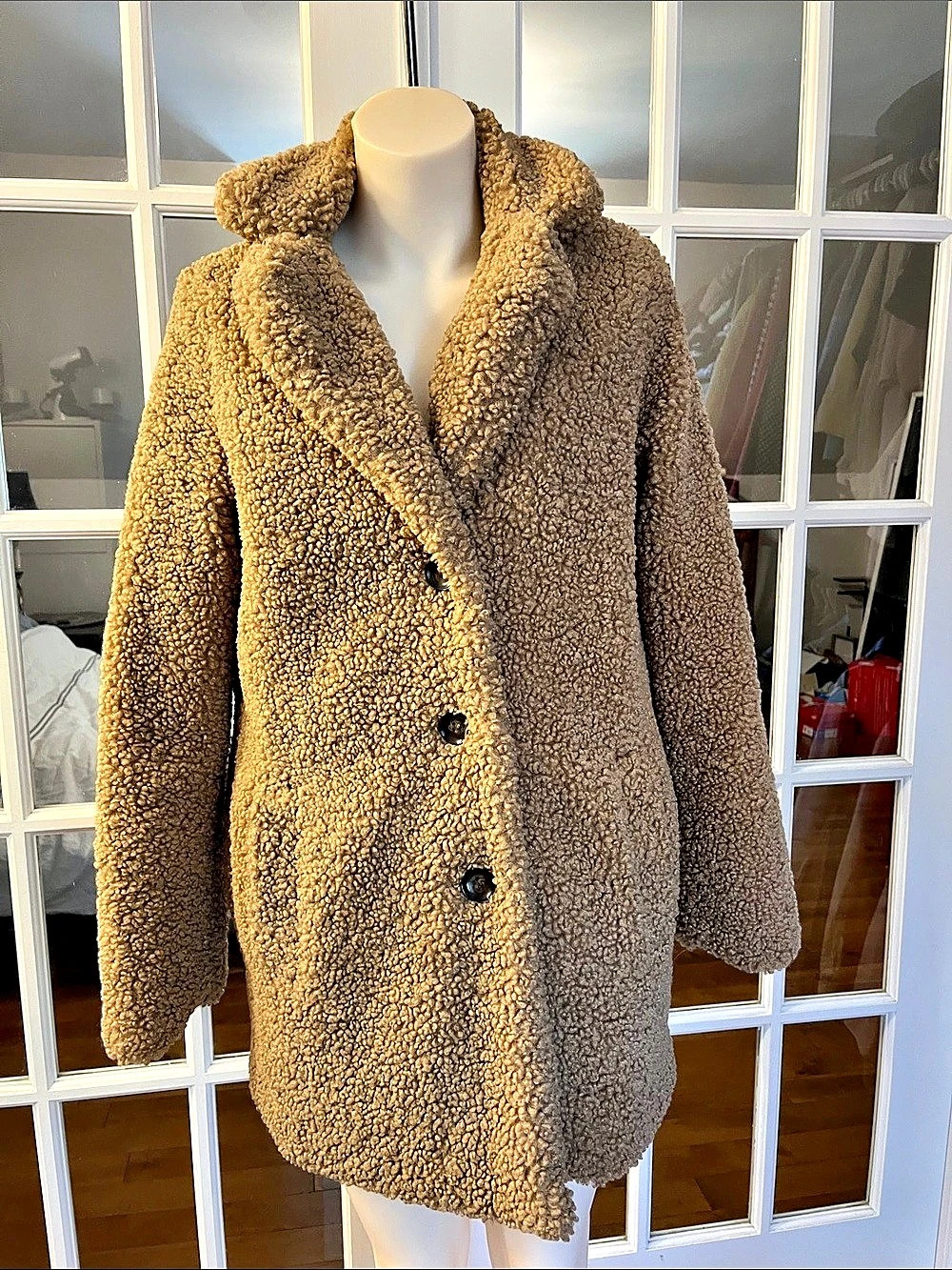 Teddy Coat in Brown Like New medium